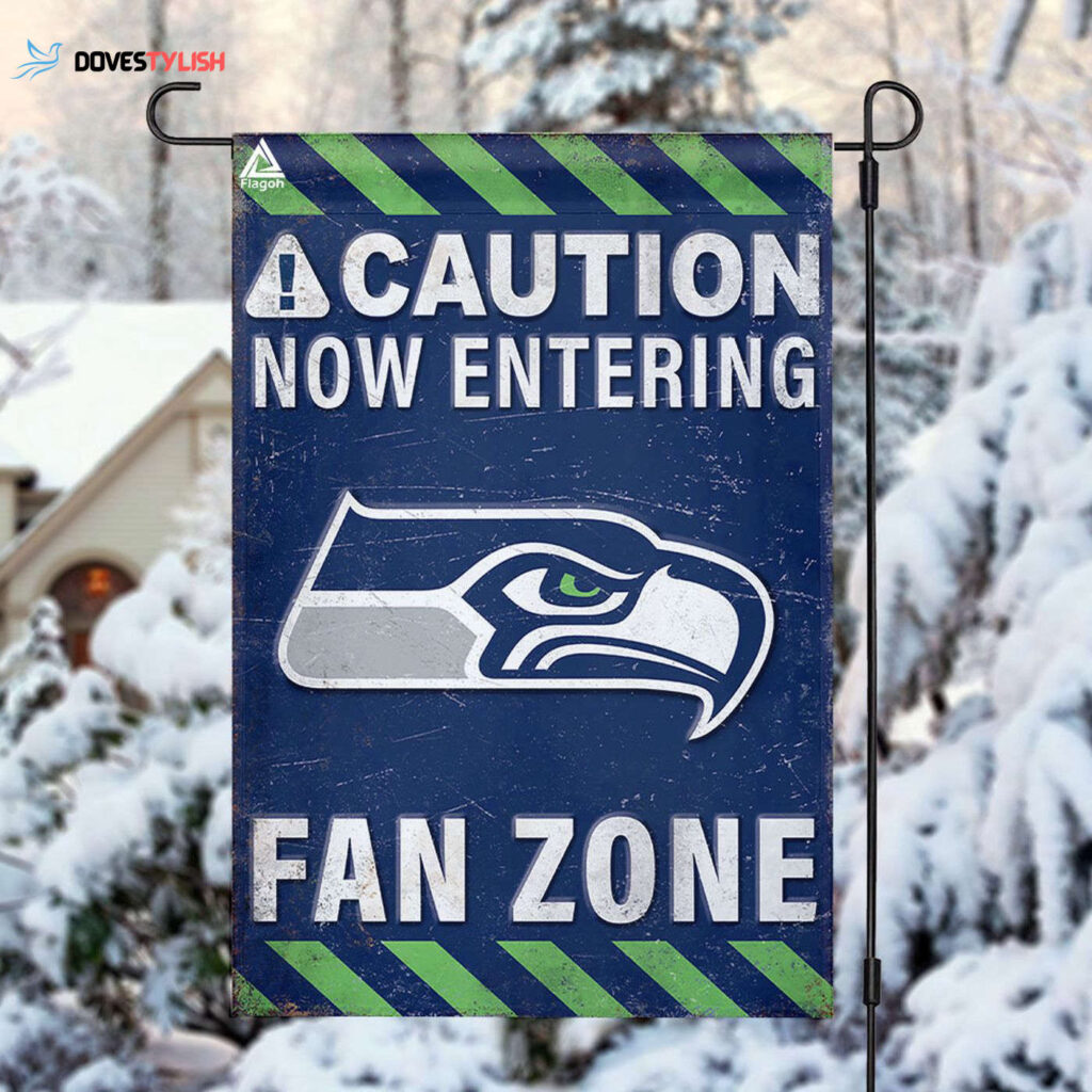 Seattle Seahawks Fan Zone Flag, NFL Welcome Sport Flag – House Garden Decor Gift