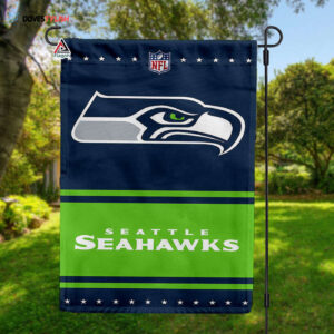 Seattle Seahawks Football Team Flag, NFL Premium Two-sided Vertical Flag - House Garden Decor Gift