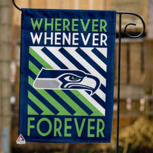 Seattle Seahawks Forever Fan Flag, NFL Sport Fans Outdoor Flag – House Garden Decor Gift