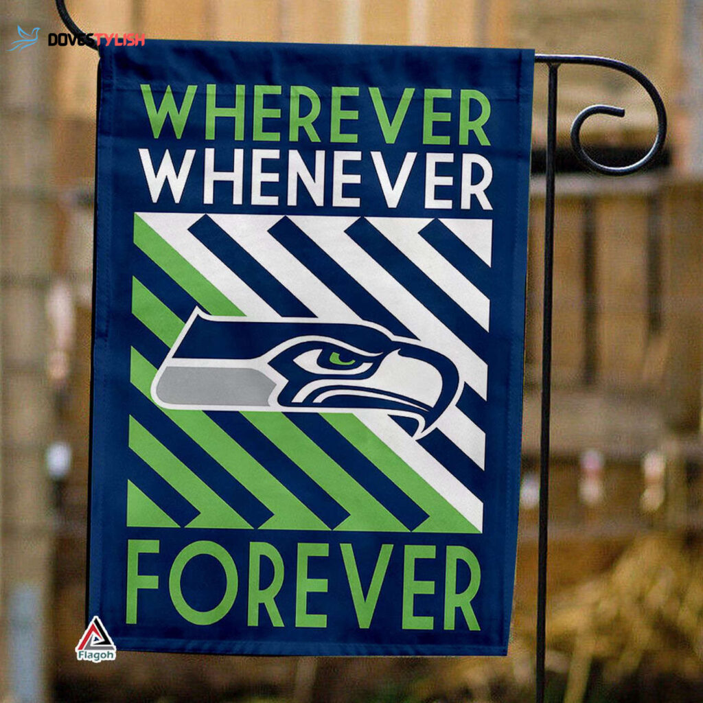 Seattle Seahawks Forever Fan Flag, NFL Sport Fans Outdoor Flag – House Garden Decor Gift