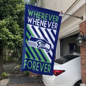 Seattle Seahawks Forever Fan Flag, NFL Sport Fans Outdoor Flag - House Garden Decor Gift 3