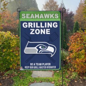 Seattle Seahawks Grilling Zone Flag, Seahawks Football Fans BBQ Flag – House Garden Decor Gift