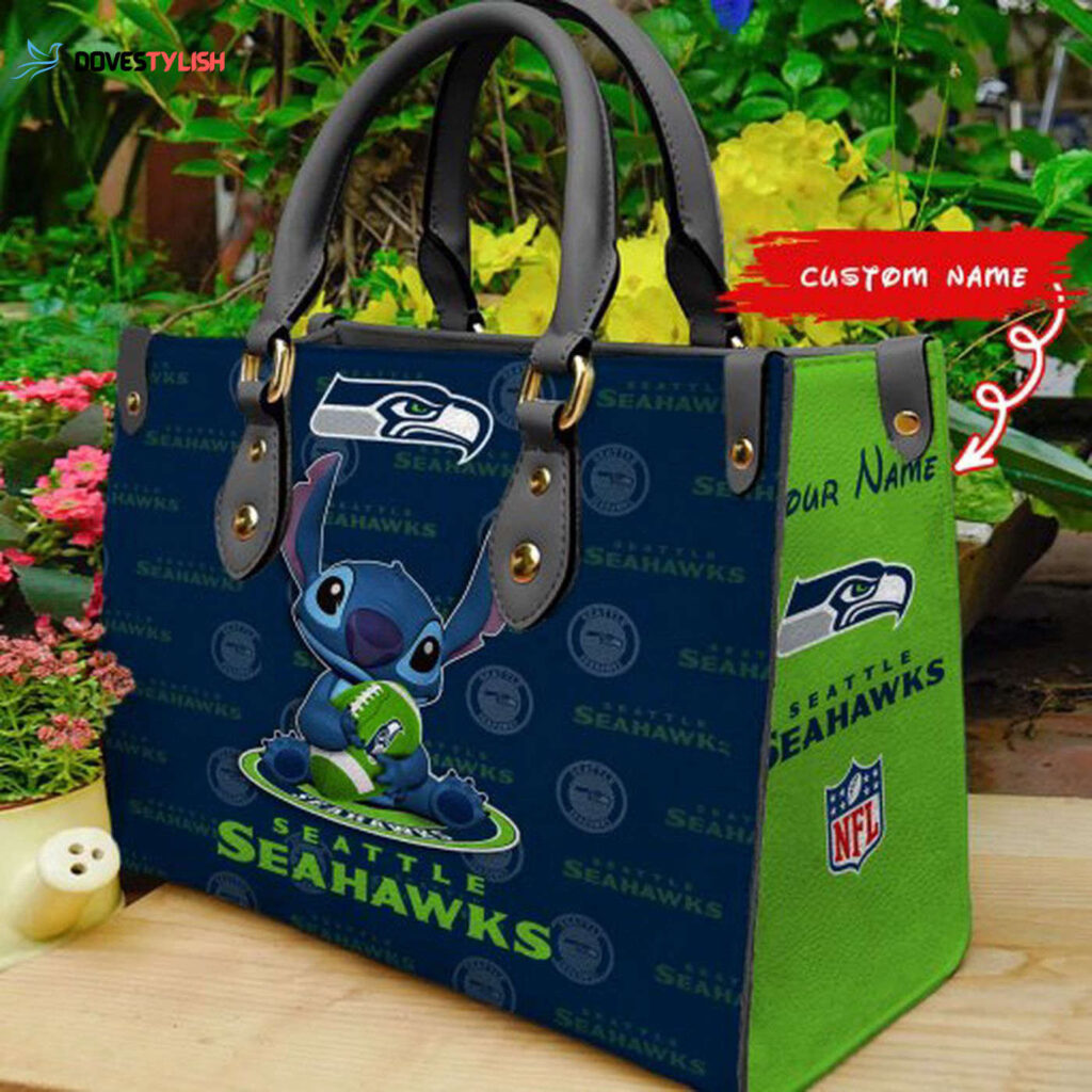 Seattle Seahawks Stitch Women Custom Name Leather Hand Bag Seattle Seahawks Stitch Women Custom Name Leather Hand Bag