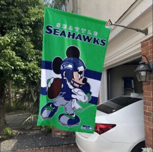 Seattle Seahawks x Mickey Football Flag, NFL Premium Flag – House Garden Decor Gift