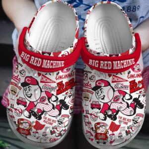 Soft And Breathable Cincinnati Reds White Clogs Gift for Men Women 3