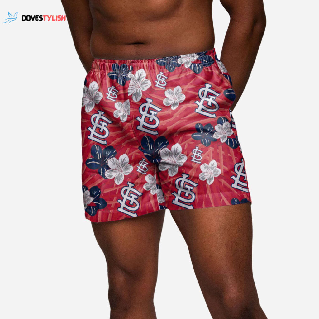 St Louis Cardinals Hibiscus Swimming Trunks: Official MLB Merchandise St Louis Cardinals Hibiscus Swimming Trunks: Official MLB Merchandise