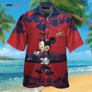 St Louis Cardinals & Minnie Mouse Hawaiian Shirt - Official MLB Disney Collaboration