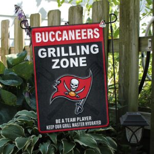 Tampa Bay Buccaneers Grilling Zone Flag, Buccaneers Football Fans BBQ Flag – House Garden Decor Gift