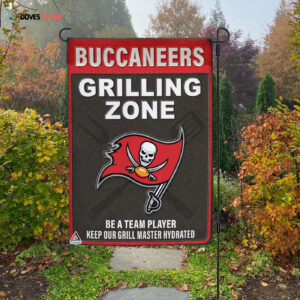 Tampa Bay Buccaneers Grilling Zone Flag, Buccaneers Football Fans BBQ Flag - House Garden Decor Gift