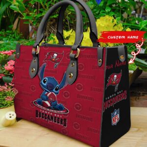 Tampa Bay Buccaneers Stitch Women Custom Name Leather Hand Bag