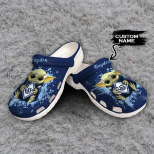 Tampa Bay Rays Baby Yoda Custom Name Clogs Shoes Classic Clogs Shoes