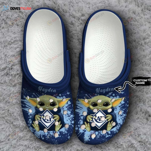 Tampa Bay Rays Baby Yoda Custom Name Clogs Shoes Classic Clogs Shoes