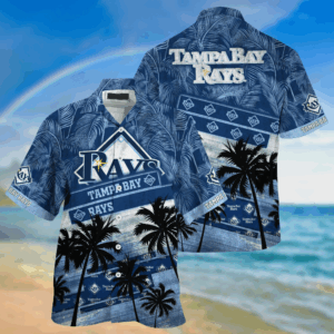 Tampa Bay Rays MLB Palm Tree Pattern Hawaii Shirt For Sports Fans, Unisex Sport Hawaii Shirt