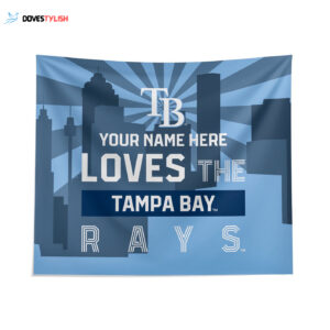 Custom Tampa Bay Rays Skyline Tapestry - Personalized Home Decor