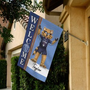 Tennessee Titans Football Flag, T-Rac Mascot Personalized Football Fan Welcome Flags, Custom Family Name NFL Decor – House Garden Decor Gift