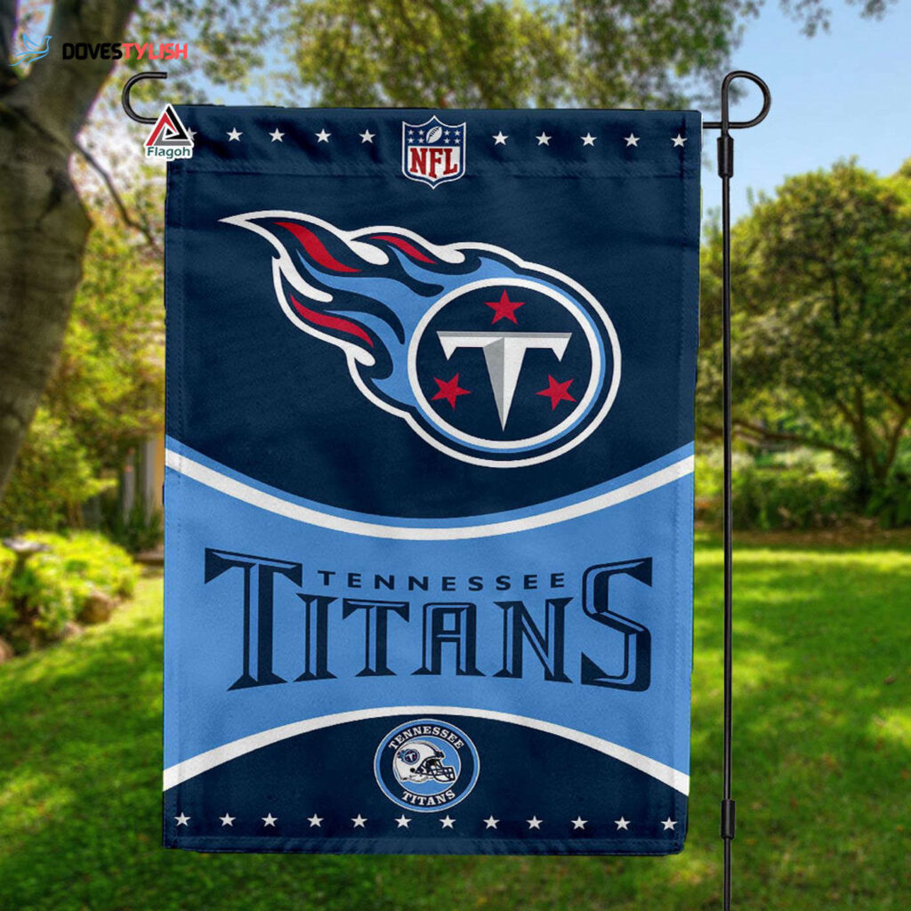 Tennessee Titans Football Team Flag, NFL Premium Two-sided Vertical Flag – House Garden Decor Gift