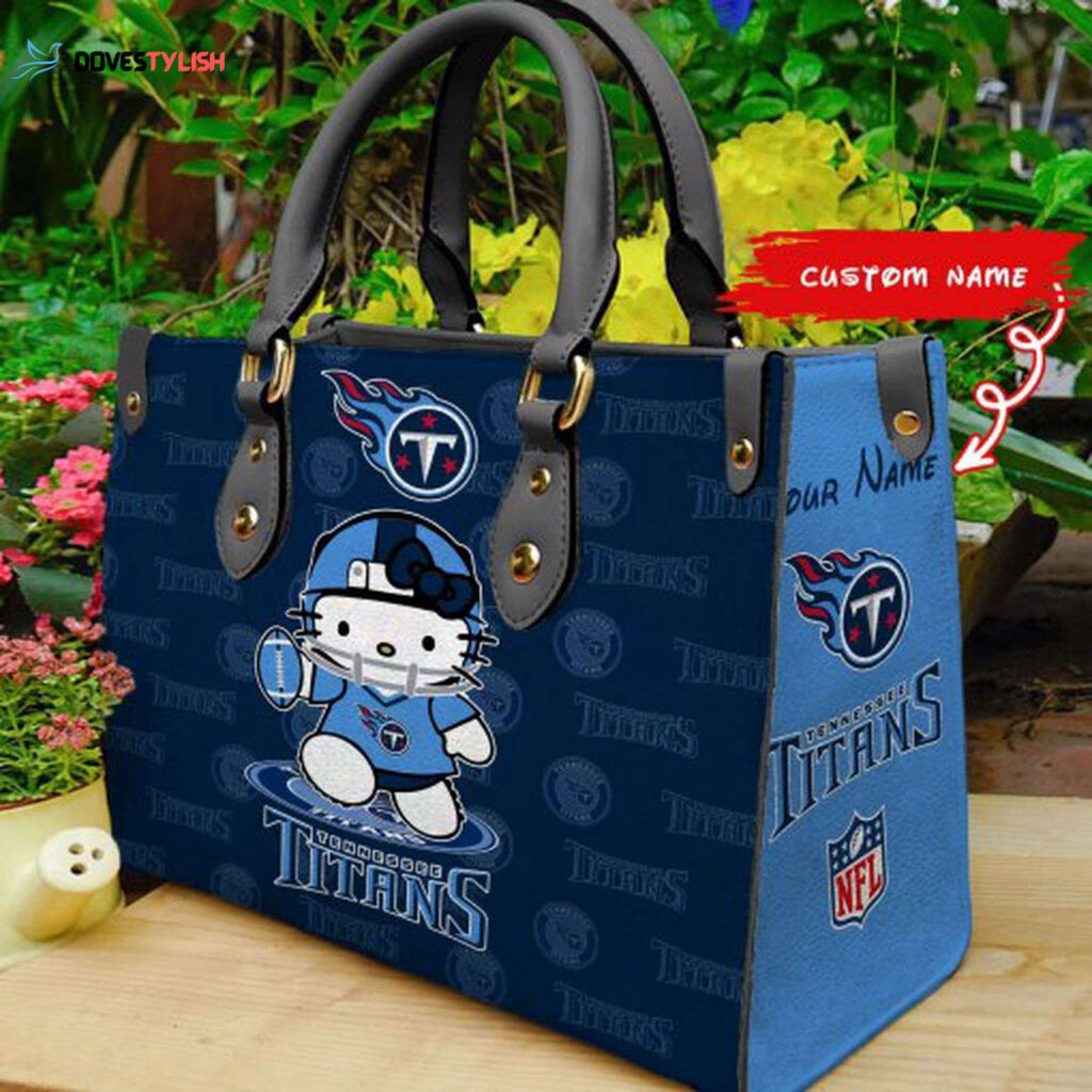 Tennessee Titans Kitty Women Custom Name Leather Hand Bag Tennessee Titans Kitty Women Custom Name Leather Hand Bag