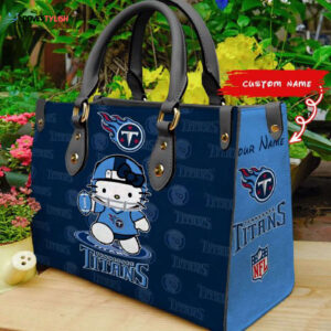 Tennessee Titans Kitty Women Custom Name Leather Hand Bag
