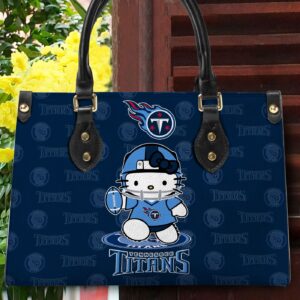 Tennessee Titans Kitty Women Custom Name Leather Hand Bag 5