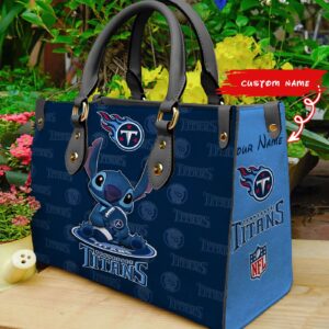 Tennessee Titans Stitch Women Custom Name Leather Hand Bag