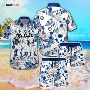 Texas Rangers & Kiss Hawaiian Shirt - Official MLB Merchandise