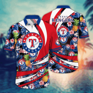 Texas Rangers MLB Flower Hawaii Shirt   For Fans, Summer Football Shirts