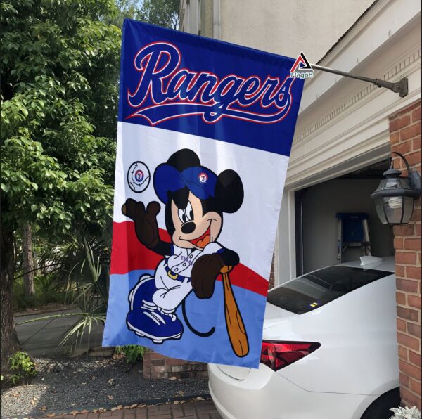 Texas Rangers x Mickey Baseball Flag – MLB Premium Flag for Fans