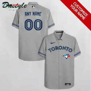 Custom Toronto Blue Jays Grey Hawaiian Shirt: Personalized Fan Gear