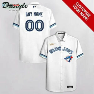 Custom Toronto Blue Jays White Hawaiian Shirt - Personalized MLB Fan Gear
