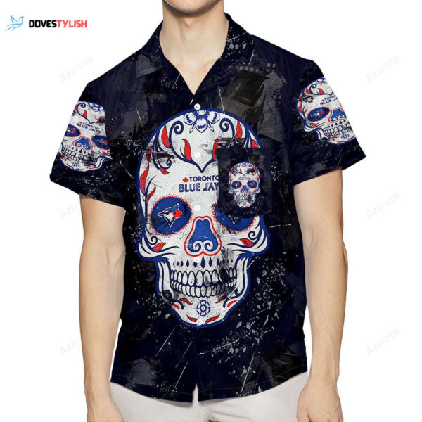 Toronto Blue Jays Russell Skull Purple 3D Hawaiian Shirt – Summer Beachwear with Pocket