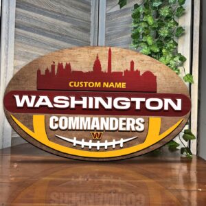 Washington Commanders 2 Layers Wooden Sign – Home Decor Gift