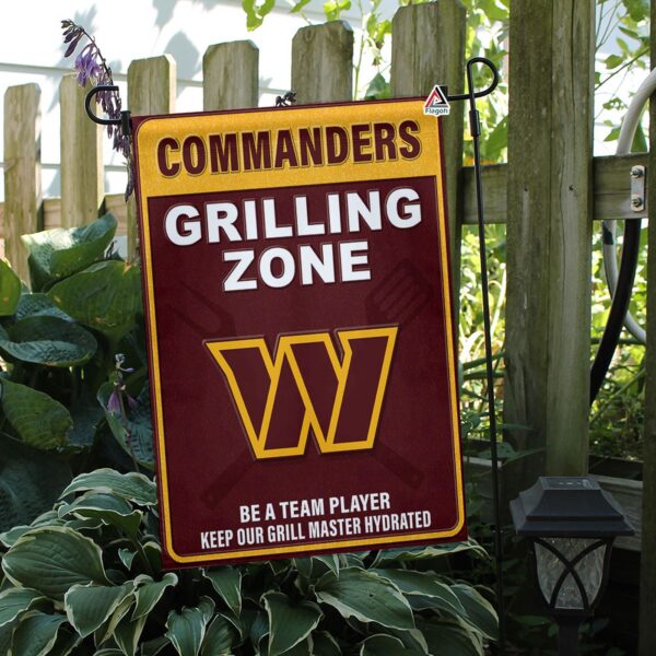 Washington Commanders Grilling Zone Flag, Commanders Football Fans BBQ Flag – House Garden Decor Gift