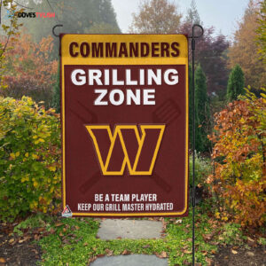 Washington Commanders Grilling Zone Flag, Commanders Football Fans BBQ Flag - House Garden Decor Gift