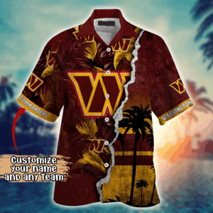 Washington Commanders NFL Flower Hawaii Shirt   For Fans, Custom Summer Football Shirts