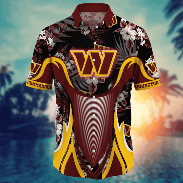 Washington Commanders NFL Flower Hawaii Shirt   For Fans, Summer Football Shirts