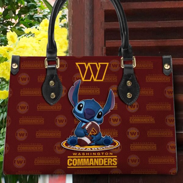 Washington Commanders Stitch Women Custom Name Leather Hand Bag
