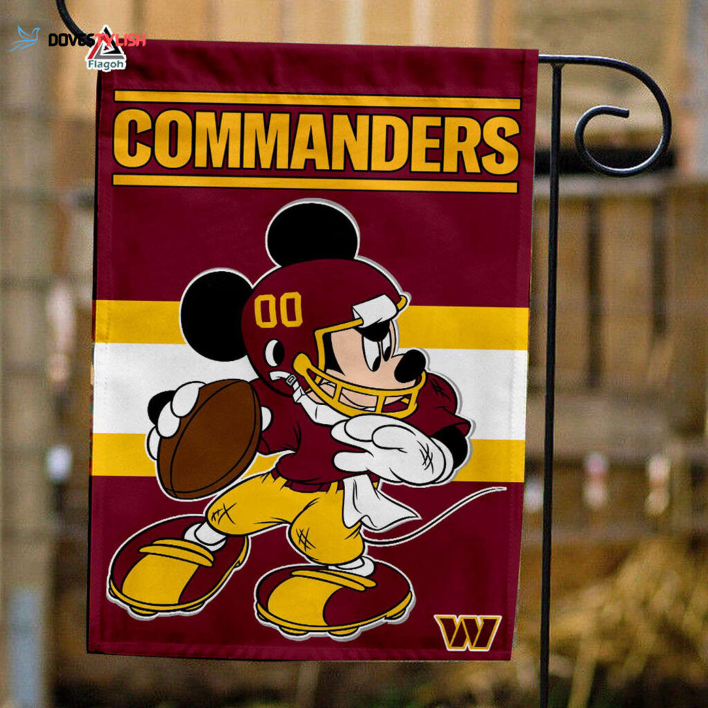 Washington Commanders x Mickey Football Flag, NFL Premium Flag – House Garden Decor Gift
