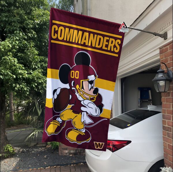 Washington Commanders x Mickey Football Flag, NFL Premium Flag – House Garden Decor Gift