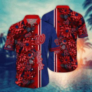 Washington Nationals MLB Flower Hawaii Shirt And Tshirt For Fans, Custom Summer Football Shirts