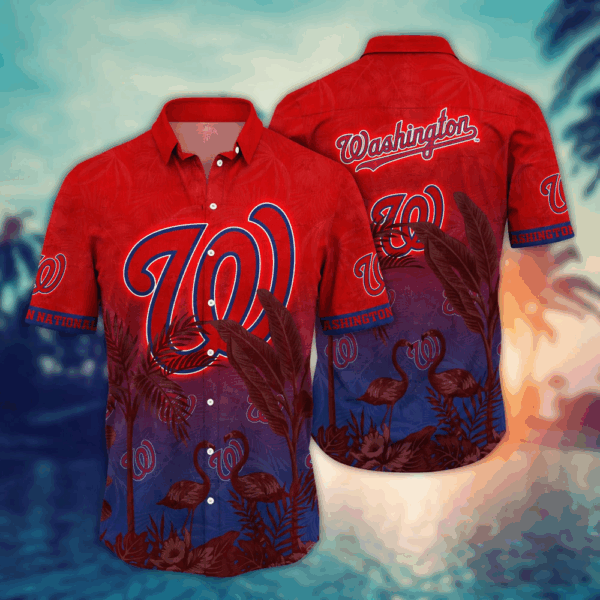 Washington Nationals MLB Flower Hawaii Shirt   For Fans, Summer Football Shirts