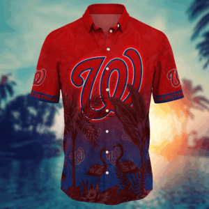 Washington Nationals MLB Flower Hawaii Shirt   For Fans, Summer Football Shirts