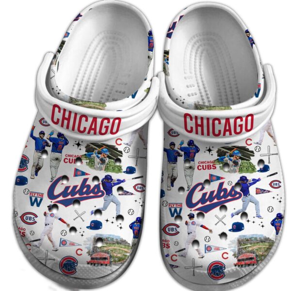 Water-Resistant And Non-slip Chicago Cubs White Clogs Gift for Men Women
