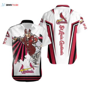 Yadier Molina Cardinals Trippy Spiral Hawaiian Shirt - St Louis Baseball Fan Gear